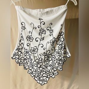 Strapless top with beautiful beaded detail